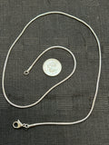 Stainless Steel tarnish free neck  chain in 18” Snake style. SSC24a FREE SHIPPING IN THE CONTINENTAL USA.