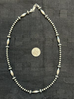 Sterling Silver Navajo Pearl style necklace in an 18.5” length.  SR1027