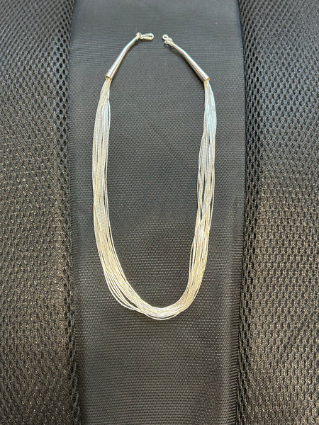 Sterling Silver “Liquid Silver” necklace in 15 strands and 16” long. SR1056