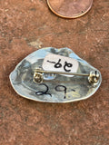Navajo handcrafted sterling silver with Demim Lapis, 1.25 “ wide, brooch with pin on back.  LZ088