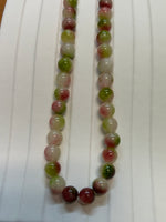 Persian tri color  Jade in a handcrafted  16” necklace with sterling silver.  SR1067
