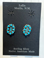 Zuni handcrafted sterling silver earrings with genuine stones.  LZ248.