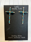 Zuni sterling silver earrings with genuine turquoise LZ266