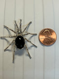 Navajo Handcrafted Sterling Silver brooch with Black Onyx stone.  LZ280