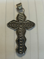 Navajo handcrafted sterling silver cross.  LZ300