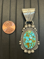 Navajo handcrafted sterling silver with genuine turquoise stone.  LZ309
