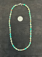 Genuine Sea Jasper necklace with 4mm and 6mm beads and sterling silver clasp.  20” long. SR1071