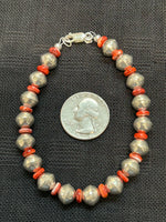 Genuine Spiney Oyster Shell and sterling silver bracelet in a 7.5” length.  SR1073 FREE SHIPPING IN THE CONTINENTAL USA.