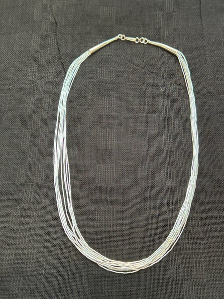 Sterling silver necklace “liquid silver” 10 strand, 18 “ long.  SR1082