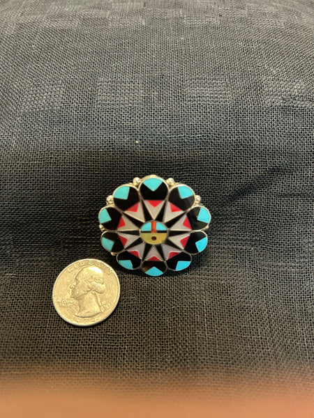 Zuni handcrafted sterling silver pin/pendant LZ481
