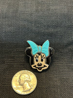 Zuni handcrafted sterling silver “Cartoonies” female fancy mouse.  Genuine stone inlay.  LZ486