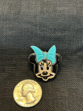 Zuni handcrafted sterling silver “Cartoonies” female fancy mouse.  Genuine stone inlay.  LZ486