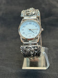 Navajo handcrafted sterling silver watch band with watch.  LZ546