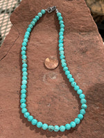 Genuine Turquoise and howlite stone bead necklace, 17” long.  SR1088 FREE SHIPPING IN THE CONTINENTAL USA.