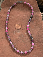 Genuine Persian Jade stone 4mm bead necklace with hypoallergenic surgical steel clasp.  SR1092 FREE SHIPPING IN THE CONTINENTAL USA.