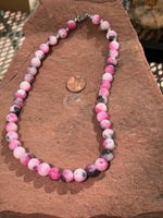 Genuine Persian Jade 10mm stone bead necklace, 19” long.  Hypoallergenic surgical steel clasp and beads.  SR1094 FREE SHIPPING IN THE CONTINENTAL USA.