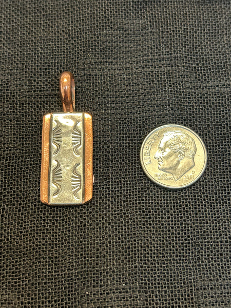 Navajo handcrafted  solid copper pendant.  LZ569