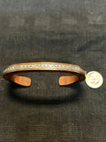 Navajo handcrafted solid copper with sterling silver bracelet.  LZ 579