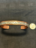 Navajo handcrafted solid copper with sterling silver bracelet.  LZ580