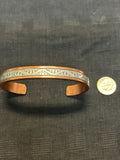 Navajo handcrafted solid copper with sterling silver bracelet.  LZ582
