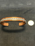 Navajo handcrafted solid copper with sterling silver bracelet.  LZ581