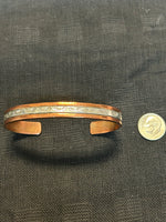 Navajo handcrafted solid copper with sterling silver bracelet.  LZ589