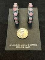 Navajo handcrafted sterling silver and natural Conch shell earrings.  SR1102