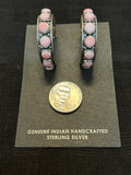 Navajo handcrafted sterling silver and natural Conch shell earrings.  SR1102