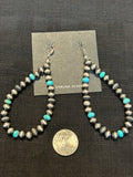 Handcrafted sterling silver and Iron Mountain Turquoise earrings.  SR1108 FREE SHIPPING IN THE CONTINENTAL USA.