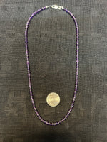 Handcrafted genuine dark Amethyst stones with sterling silver in a necklace.  SR1112