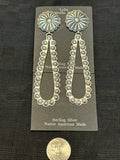 Navajo handcrafted sterling silver earrings by Eugene Charley.  LZ628
