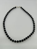 Handcrafted black onyx and sterling silver necklace, 19” long. SR1117 FREE SHIPPING IN THE CONTINENTAL USA.