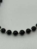 Handcrafted black onyx and sterling silver necklace, 19” long. SR1117 FREE SHIPPING IN THE CONTINENTAL USA.