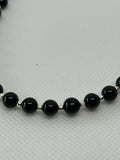 Handcrafted black onyx and sterling silver necklace, 19” long. SR1117 FREE SHIPPING IN THE CONTINENTAL USA.