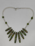 Handcrafted genuine stone composite with sterling silver.  SR1121 FREE SHIPPING IN THE CONTINENTAL USA.