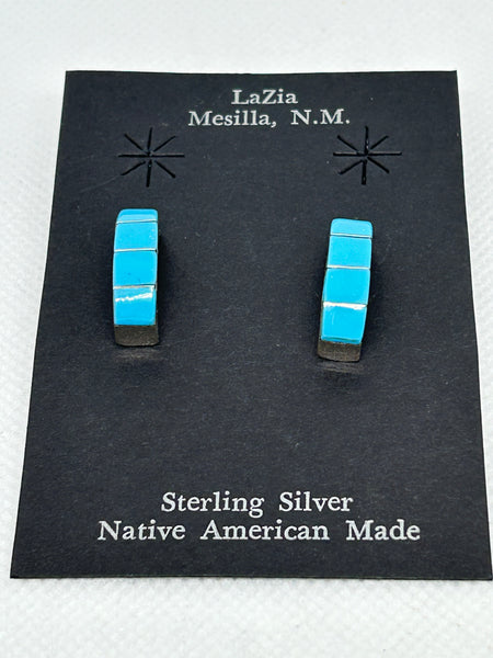 Zuni handcrafted sterling silver with genuine stones and shell earrings.  LZ759