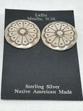 Navajo handcrafted sterling silver Concho earrings. LZ631