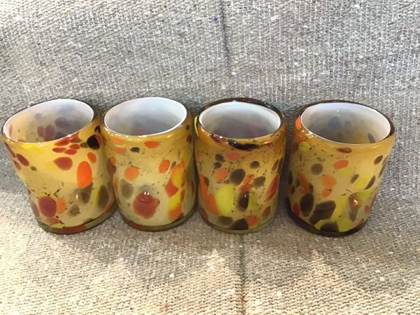 Rocks or Old Fashion  glasses hand blown in Desert style