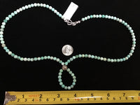 Genuine Turquoise Buddha loop necklace with sterling silver beads and clasp.  21” by A.S.AS 600 FREE SHIPPING IN THE CONTINENTAL USA.