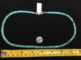 Natural Gem Quality Turquoise necklace. Almost 20” long.  Sterling silver  JK-7 FREE SHIPPING IN THE CONTINENTAL USA.