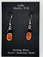 Zuni Handcrafted sterling silver earrings with genuine stone and shell inlay.  LZ859