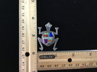 Navajo handcrafted sterling silver brooch with genuine stone inlay.   LZ322