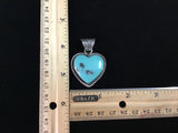 Navajo handcrafted sterling Silver pendant by Annette Martinez. Genuine Turquoise.LZ296