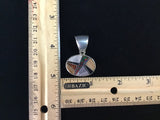 Navajo handcrafted sterling silver pendant with genuine stone inlay.  LZ304