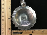 Navajo handcrafted sterling silver, genuine turquoise pendant, LZ073. 3” top to bottom.