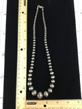 Navajo style pearl beads in sterling silver, 22”. 4mm to 16mm. 22” long.  SR2062   Ships Free in Con't USA