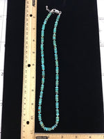 Kingman turquoise saucer beads (6mm) with sterling silver necklace. Adjustable from 20 to 22” long.  SR2059   Ships Free in Con't USA