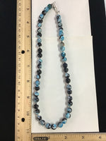 Blue Jasper 8mm stones with 3 mm sterling silver saucer bead necklace.  18” long. SR2078 FREE SHIPPING IN THE CONTINENTAL USA.