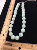 Beautify your Neck, choker necklace in sterling silver and genuine Amazonite stones, 12 mm.  SR2020  Ships Free in Con't USA