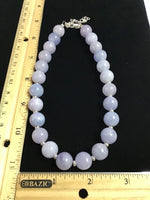 Beautify your Neck, Choker Necklace with genuine Aquamarine stones and sterling silver.  SR2026   Ships Free in Con't USA